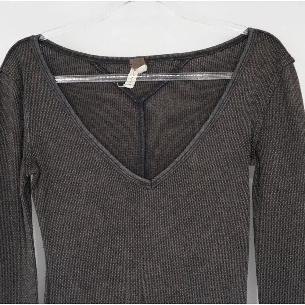 We The Free Free People Art School Cuff Long Sleeved Black Small Boho Grunge